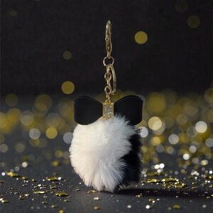 Bag Charm Keychain Black & White (A607)
